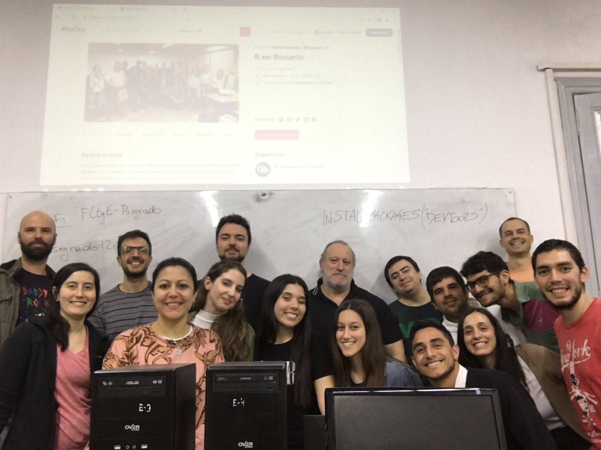 Marcos Prunello and the attendees to his workshop on multilingual packages