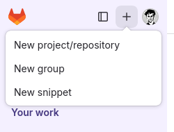 GitLab new repository button.